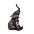 Lovely small garden decor life size bronze sitting elephant statue figurine sculpture